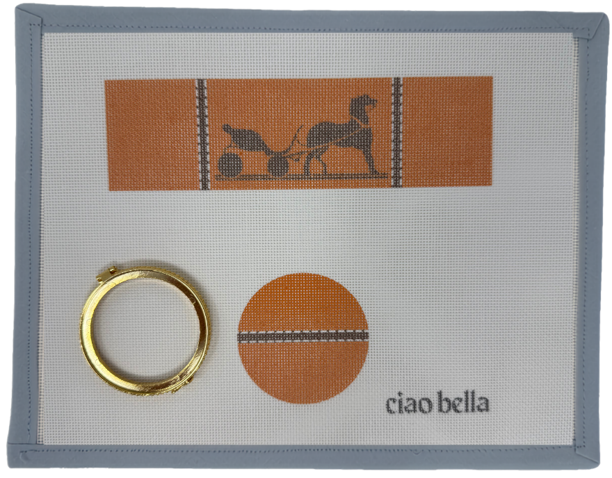 Designer Orange Equestrian Keepsake “Limoges” Box